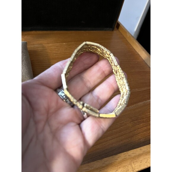 Vintage Rossa 1959 Gold-Tone Wide Chain & Bar Link Bracelet Mid Century Design - Picture 3 of 9